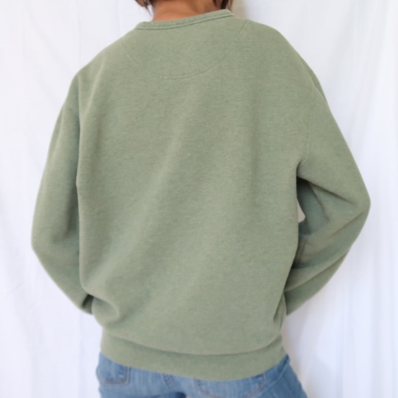 Light Green Crewneck Sweater size S Blue logo - Picture 3 of 4